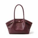 Woven Texture Winged Tote Bag with Slim Top Handles - Red