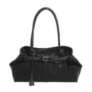 CASUAL LARGE CAPACITY LEOPARD PEINT SHOULDER BAG - Black