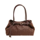 CASUAL LARGE CAPACITY LEOPARD PEINT SHOULDER BAG - Coffee