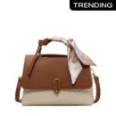 FRENCH NICHE SMALL SQUARE COMMUTING SHOULDER BAG - Coffee