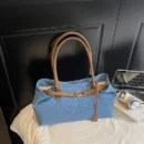 CASUAL LARGE CAPACITY LEOPARD PEINT SHOULDER BAG - Blue