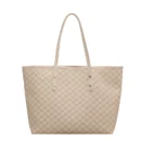 Stylish Large Capacity Tote Handbag - Beige