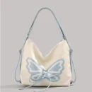 BUTTERFLY DESIGN SHOULDER BAG - White