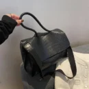 Wide-Band Commuter Shoulder Tote Bag - Black