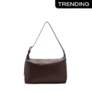 Trendy Large Capacity PU Leather College Tote Bag - Black