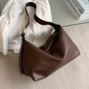 Trendy Large Capacity PU Leather College Tote Bag - Brown